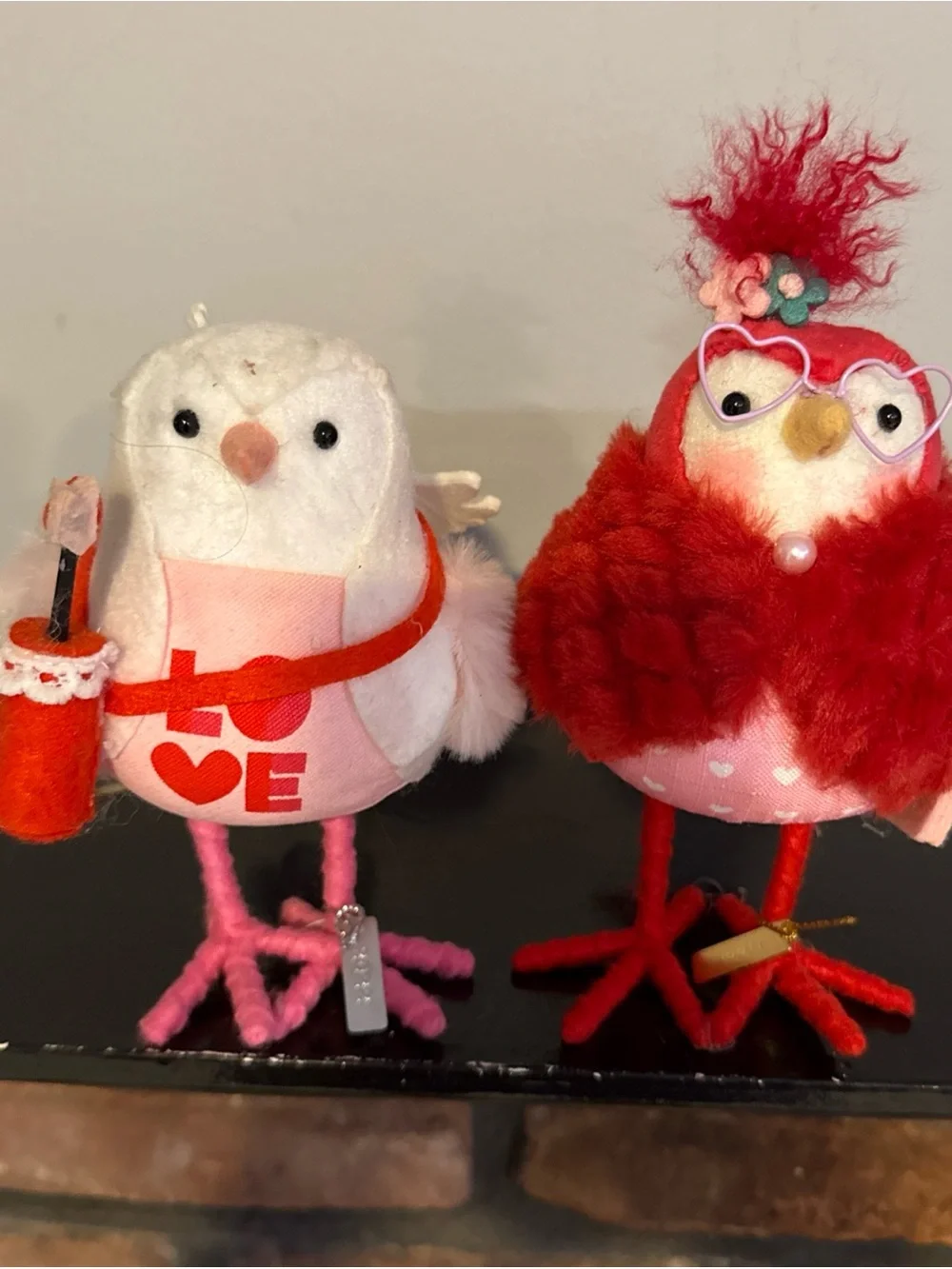 Target Pink and Red Valentine Bird Plush Holiday Decor